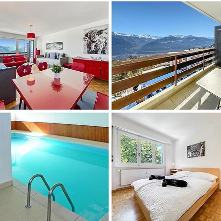 Pied-A-Terre In Crans-Montana, Pool And View - Swiss Alpsアパートメント エクステリア 写真