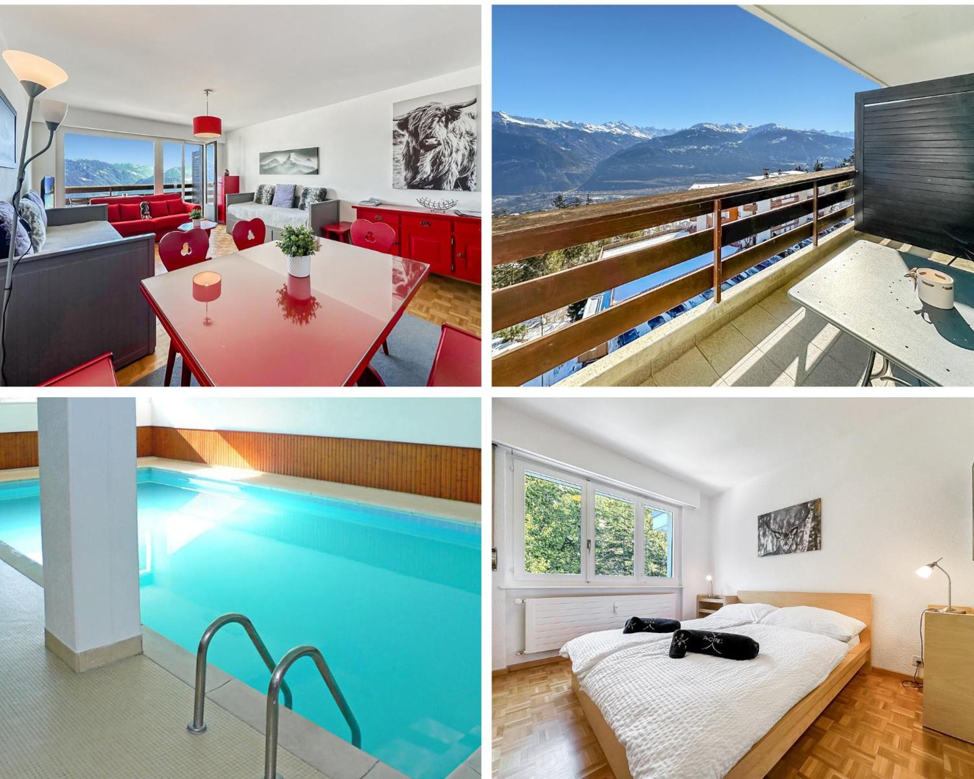 Pied-A-Terre In Crans-Montana, Pool And View - Swiss Alpsアパートメント エクステリア 写真